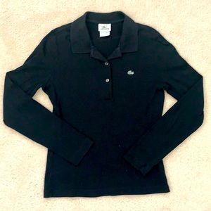 Women’s Black Lacoste Polo Long Sleeve Shirt